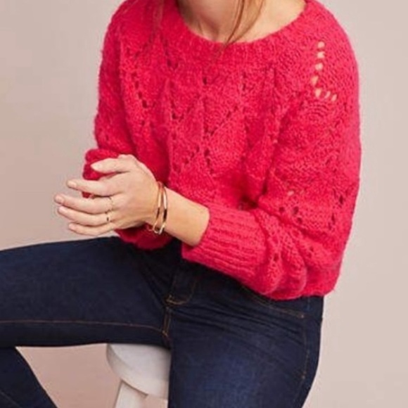 Sleeping On Snow Pullover Pink Knit Sweater Size Medium - Picture 1 of 4